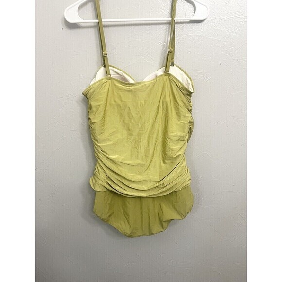 Lands End One Piece Swimsuit Chartreuse - Plus Size 18 Blouson Ruched New NWT - Picture 4 of 7